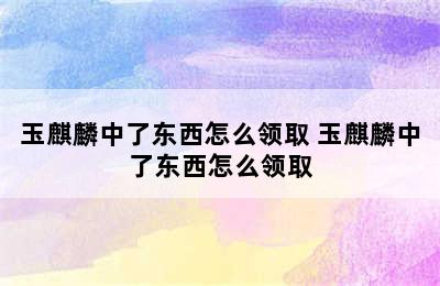 玉麒麟中了东西怎么领取 玉麒麟中了东西怎么领取